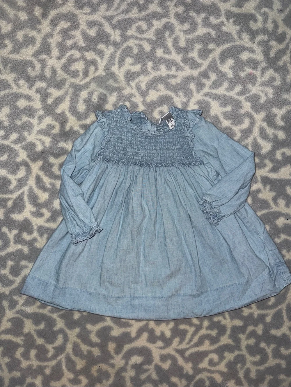🩵Ralph Lauren🩵 GUC Smocked Cotton Chambray Dress.